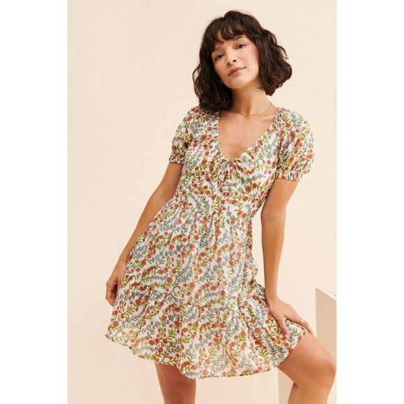 Banjanan Artemis Dress in Boundless Floral White XSmall Womens Mini - Picture 1 of 16